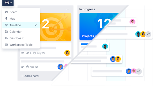 An image showing the different views for a Trello board